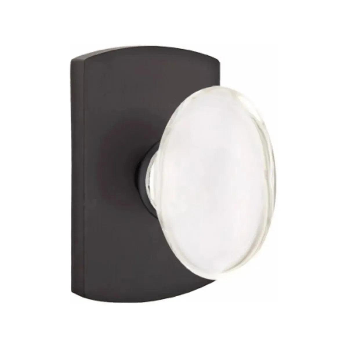Emtek Hampton Knob With #4 Rosette Flat Black Bronze Patina
