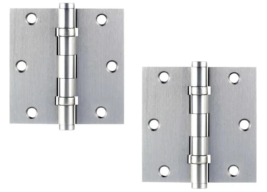 Emtek Heavy Duty Solid Brass Ball Bearing Hinge, 3.5" x 3.5" with Square Corners Satin Nickel