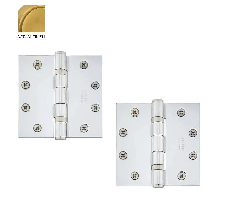 Emtek Heavy Duty Solid Brass Ball Bearing Hinge, 4.5" x 4.5" with Square Corners French Antique