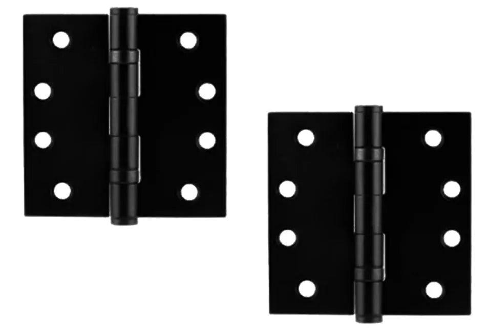 Emtek Heavy Duty Solid Brass Ball Bearing Hinge, 5" x 5" with Square Corners Flat Black