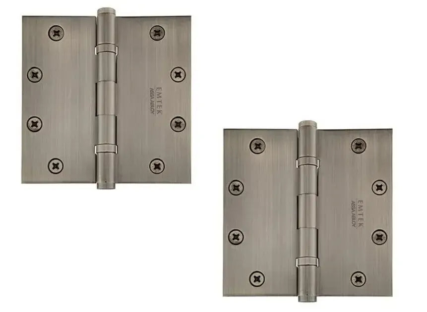 EmtekEmtek Heavy Duty Solid Brass Ball Bearing Hinge, 5" x 5" with Square Corners in 