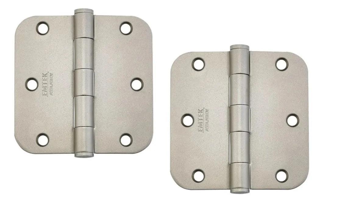 Emtek Heavy Duty Solid Brass Plain Bearing Hinge, 3.5" x 3.5" with 5/8" Radius Corners Satin Nickel