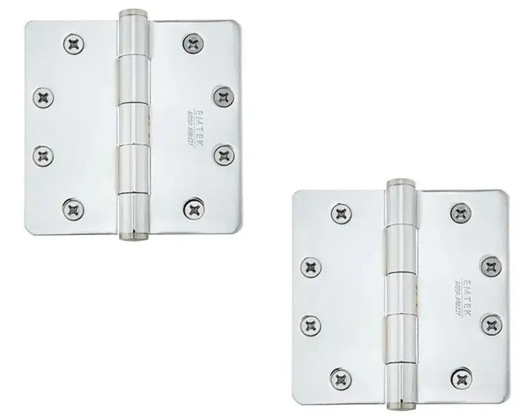 EmtekEmtek Heavy Duty Solid Brass Plain Bearing Hinge, 4" x 4" with 1/4" Radius Corners in 