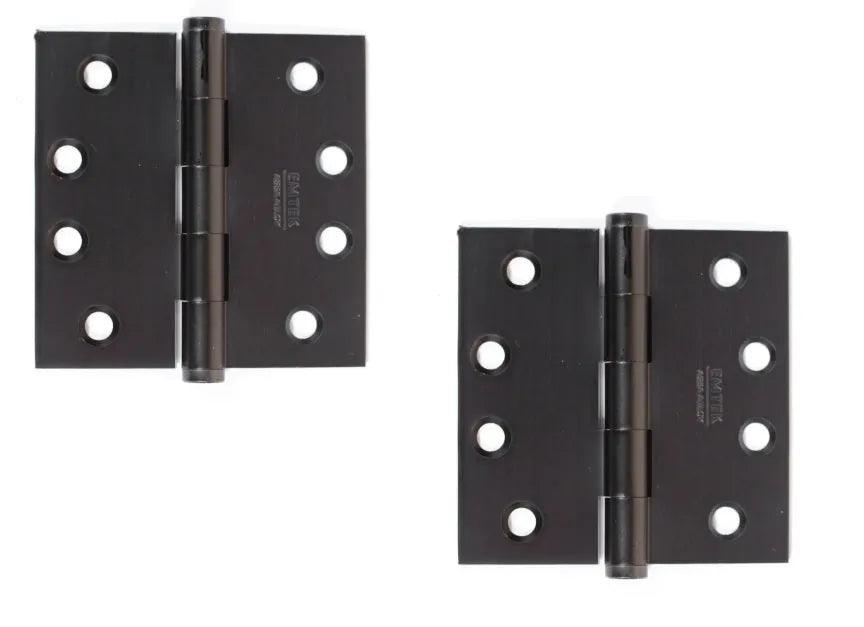 Emtek Heavy Duty Solid Brass Plain Bearing Hinge, 4.5" x 4.5" with Square Corners in Oil Rubbed Bronze finish