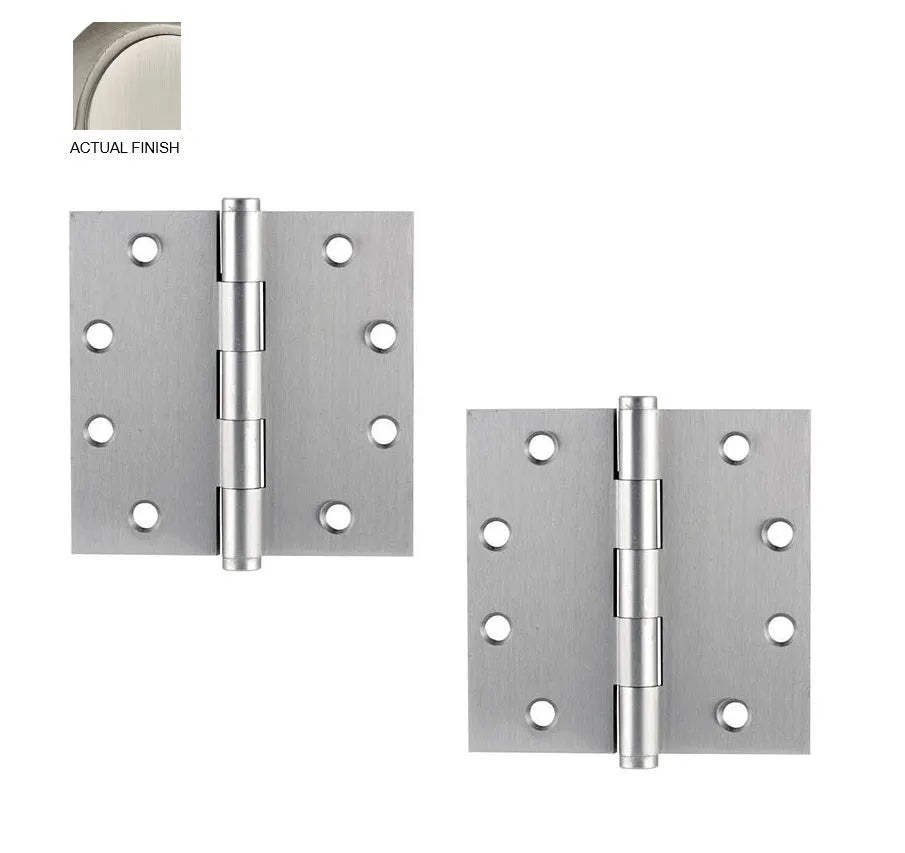 Emtek Heavy Duty Solid Brass Plain Bearing Hinge, 4.5" x 4.5" with Square Corners Pewter