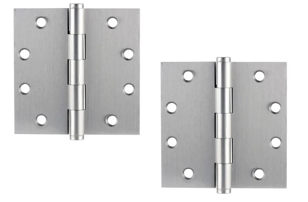 Emtek Heavy Duty Solid Brass Plain Bearing Hinge, 4.5" x 4.5" with Square Corners in Satin Nickel finish