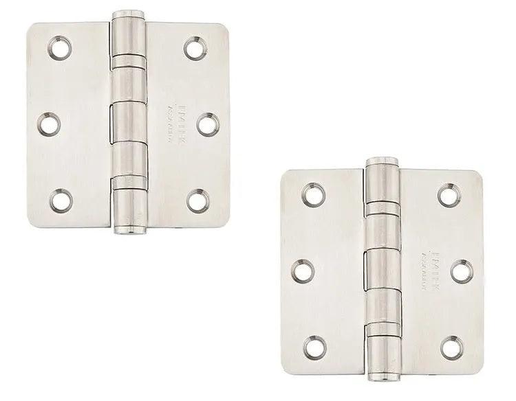 Emtek Heavy Duty Stainless Steel Ball Bearing Hinge, 3.5" x 3.5" with 1/4" Radius Corners Brushed Stainless Steel