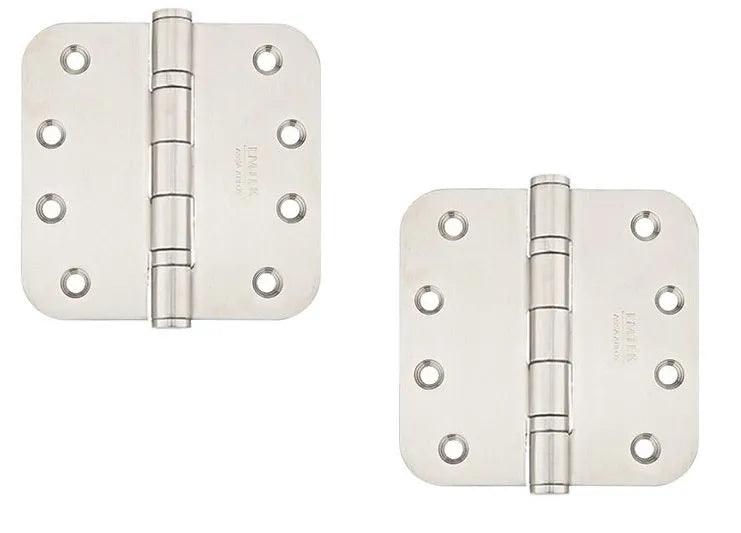 Emtek Heavy Duty Stainless Steel Ball Bearing Hinge, 4" x 4" with 5/8" Radius Corners Brushed Stainless Steel