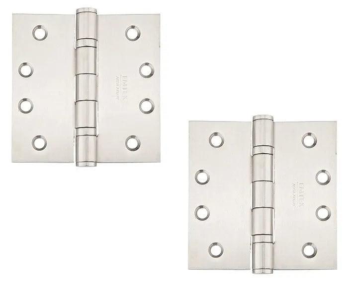 Emtek Heavy Duty Stainless Steel Ball Bearing Hinge, 4.5" x 4.5" with Square Corners Brushed Stainless Steel