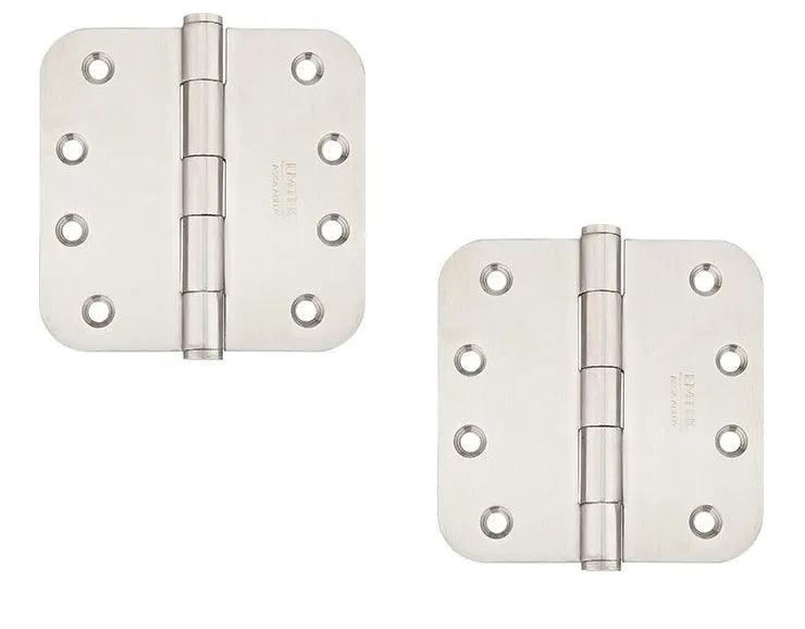 Emtek Heavy Duty Stainless Steel Plain Bearing Hinge, 4" x 4" with 5/8" Radius Corners Brushed Stainless Steel