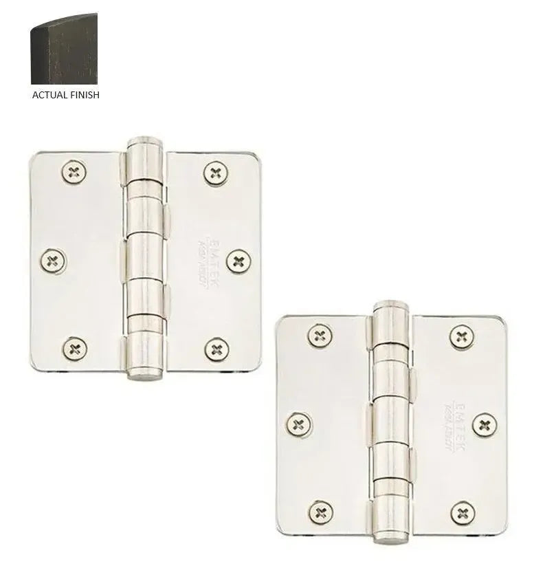 EmtekEmtek Heavy Duty Steel Ball Bearing Hinge, 3.5" x 3.5" with 1/4" Radius Corners in 
