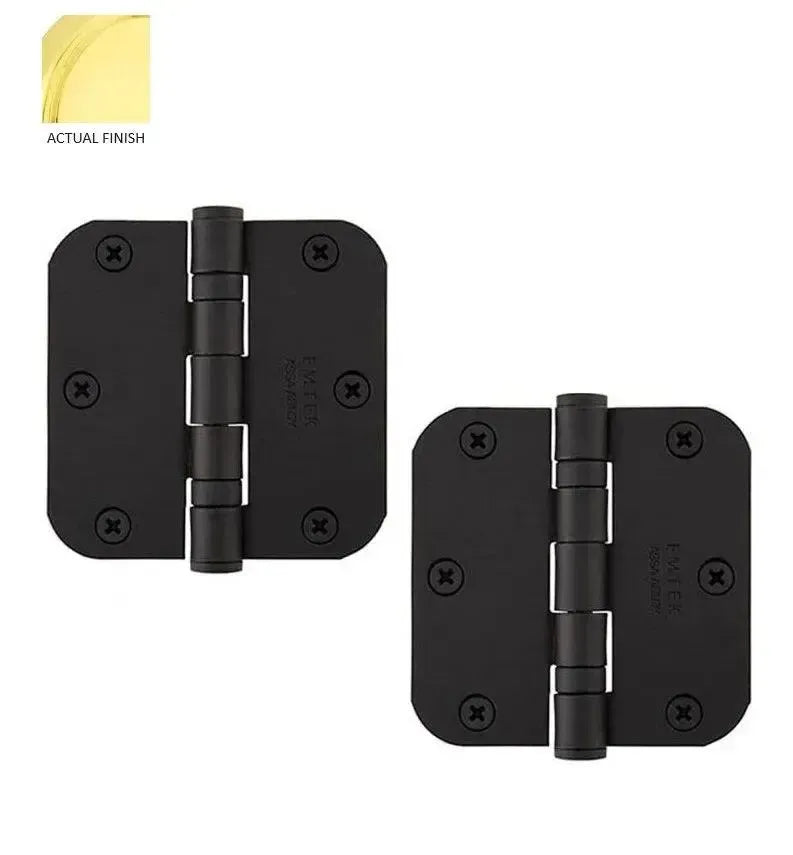 EmtekEmtek Heavy Duty Steel Ball Bearing Hinge, 3.5" x 3.5" with 5/8" Radius Corners in 