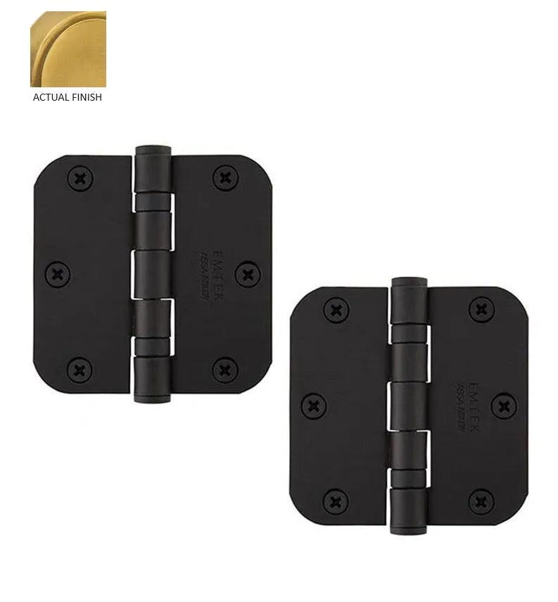 Emtek Heavy Duty Steel Ball Bearing Hinge, 3.5" x 3.5" with 5/8" Radius Corners French Antique