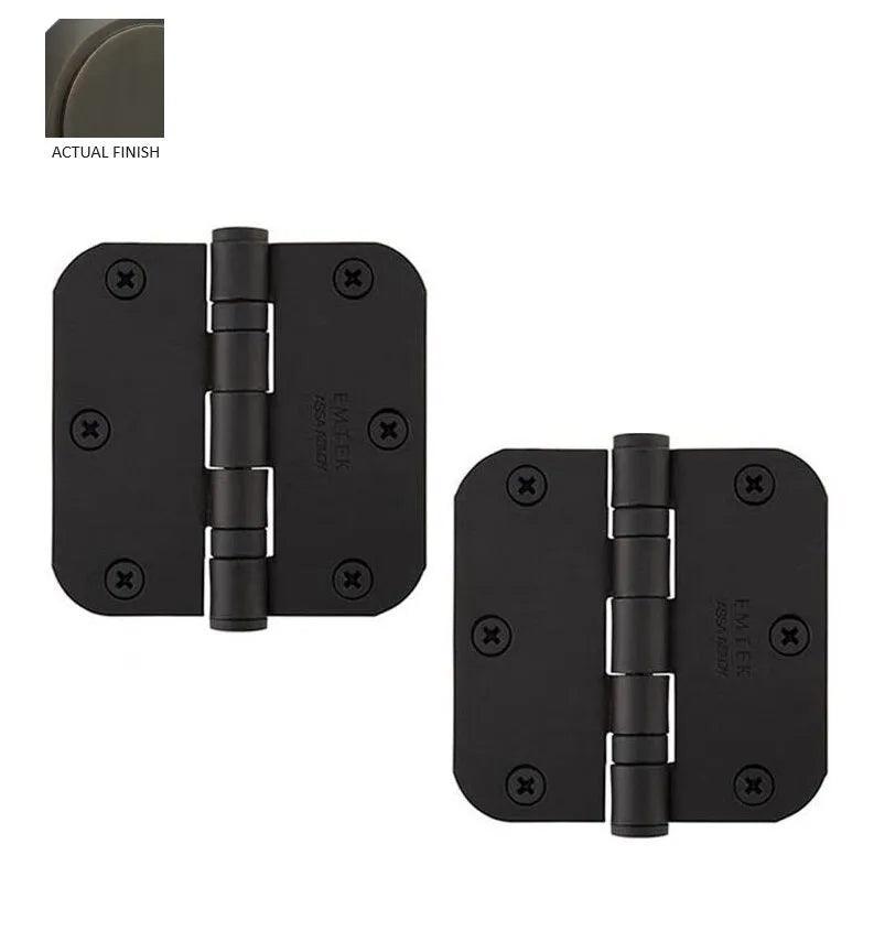 Emtek Heavy Duty Steel Ball Bearing Hinge, 3.5" x 3.5" with 5/8" Radius Corners Oil Rubbed Bronze