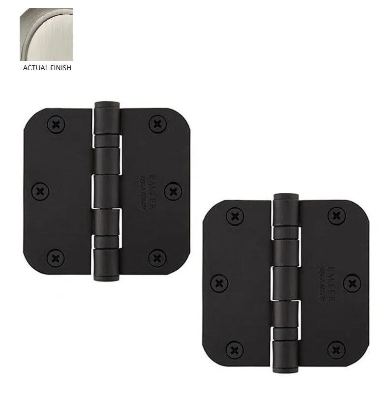 Emtek Heavy Duty Steel Ball Bearing Hinge, 3.5" x 3.5" with 5/8" Radius Corners Pewter
