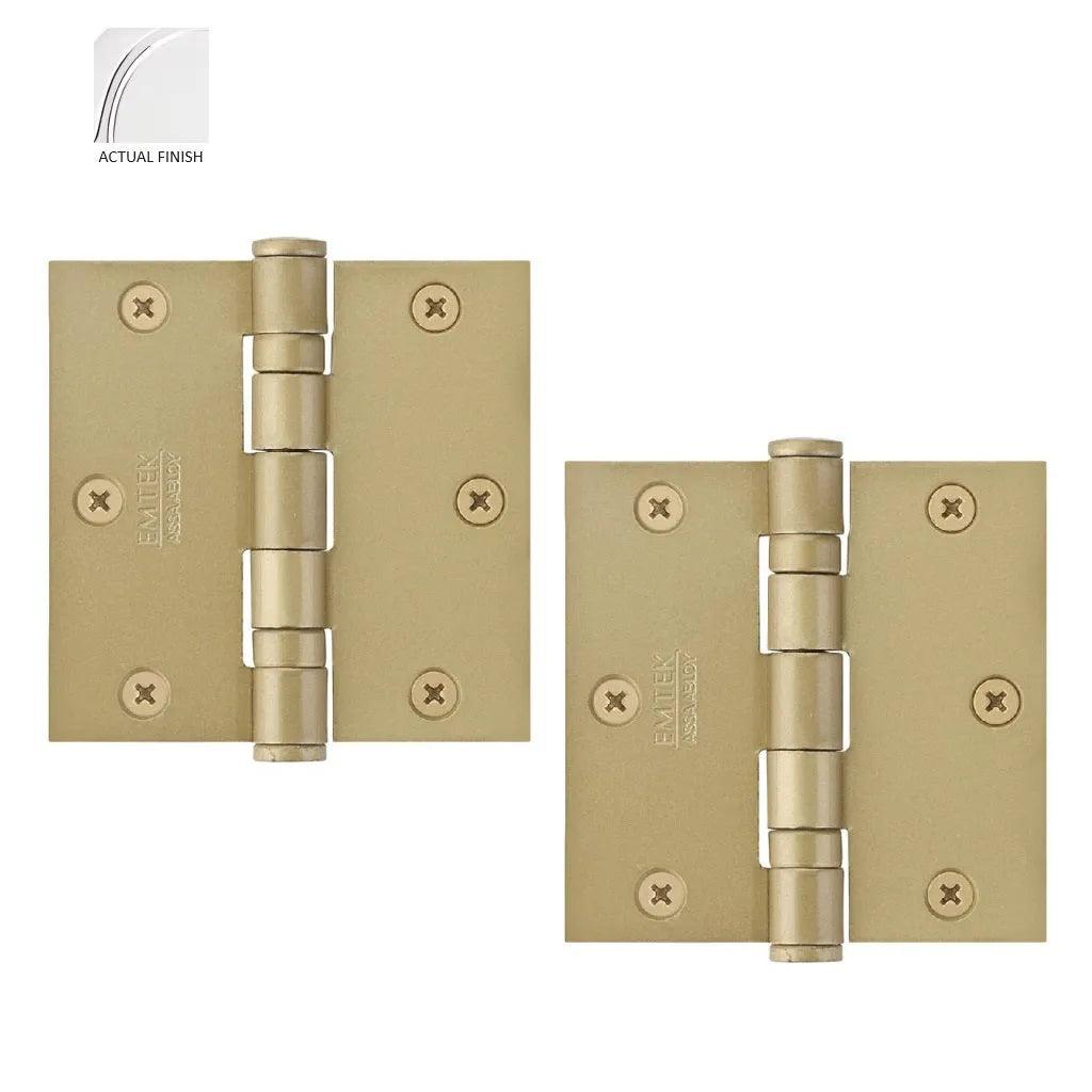 Emtek Heavy Duty Steel Ball Bearing Hinge, 3.5" x 3.5" with Square Corners Polished Chrome