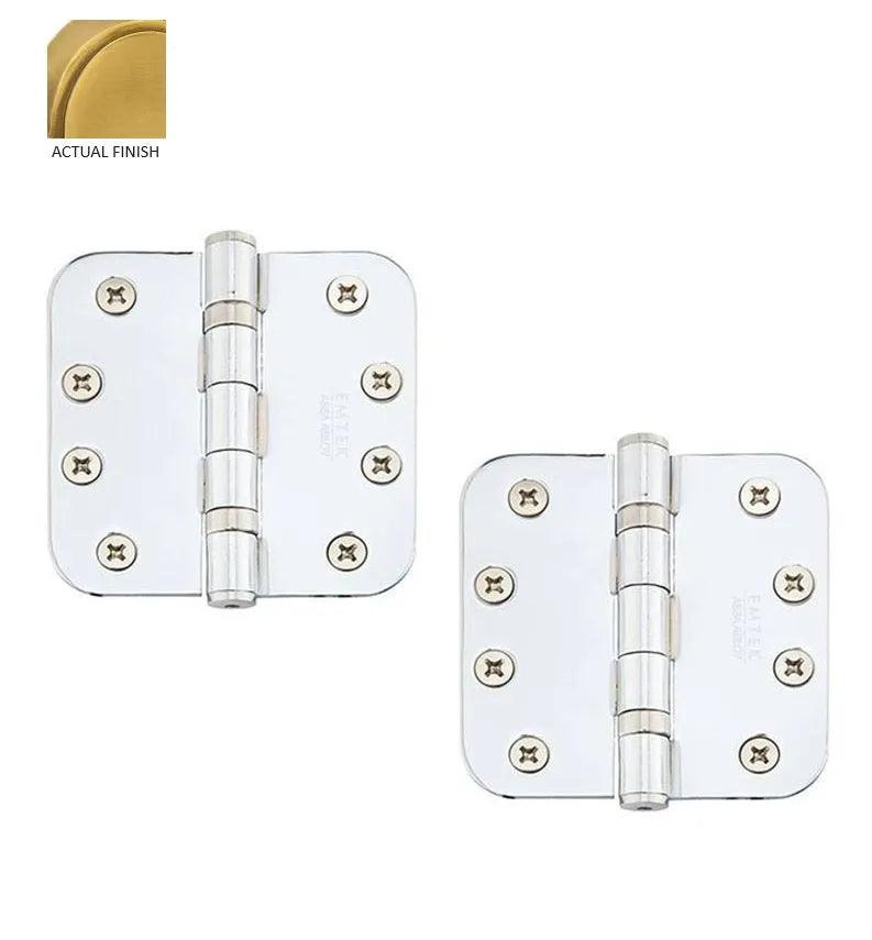 Emtek Heavy Duty Steel Ball Bearing Hinge, 4" x 4" with 5/8" Radius Corners French Antique