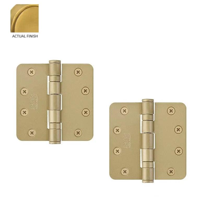 Emtek Heavy Duty Steel Ball Bearing Hinge, 4.5" x 4.5" with 1/4" Radius Corners French Antique
