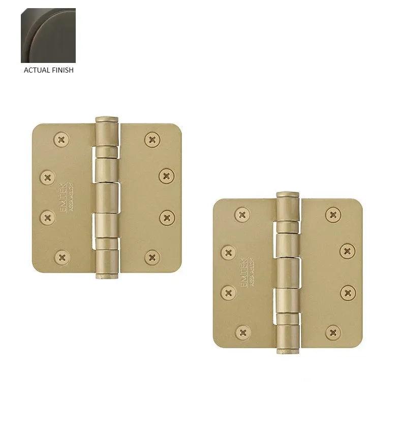Emtek Heavy Duty Steel Ball Bearing Hinge, 4.5" x 4.5" with 1/4" Radius Corners Oil Rubbed Bronze