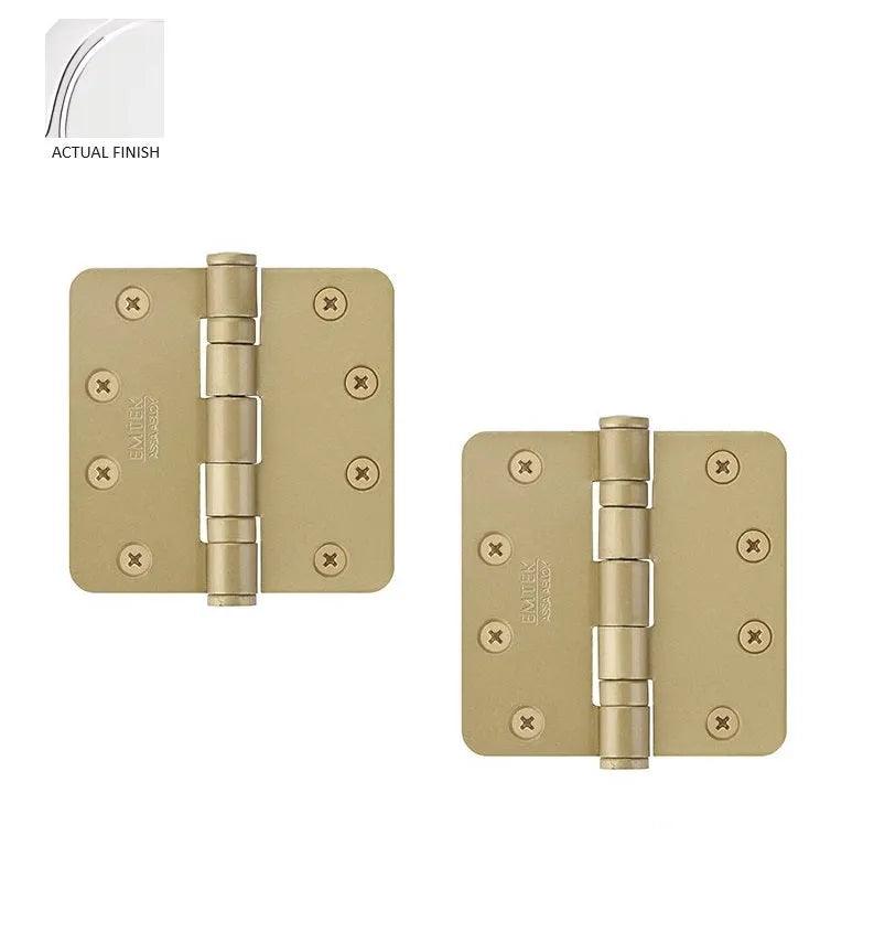Emtek Heavy Duty Steel Ball Bearing Hinge, 4.5" x 4.5" with 1/4" Radius Corners Polished Chrome