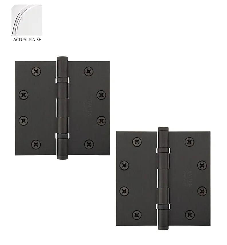 Emtek Heavy Duty Steel Ball Bearing Hinge, 4.5" x 4.5" with Square Corners Polished Chrome