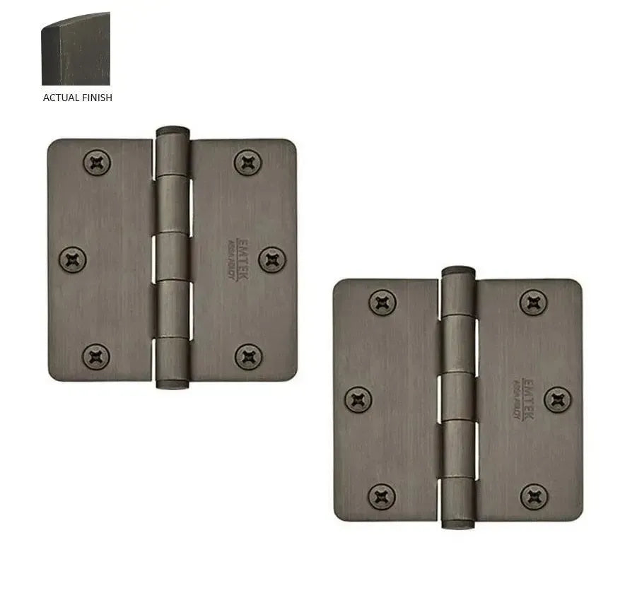 EmtekEmtek Heavy Duty Steel Plain Bearing Hinge 3.5" x 3.5" with 1/4" Radius Corners in 