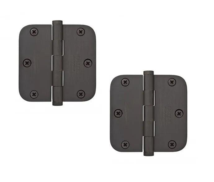 Emtek Heavy Duty Steel Plain Bearing Hinge, 3.5" x 3.5" with 5/8" Radius Corners Medium Bronze Patina