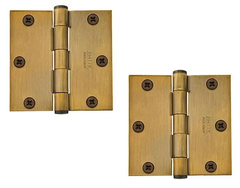 EmtekEmtek Heavy Duty Steel Plain Bearing Hinge, 3.5" x 3.5" with Square Corners in 