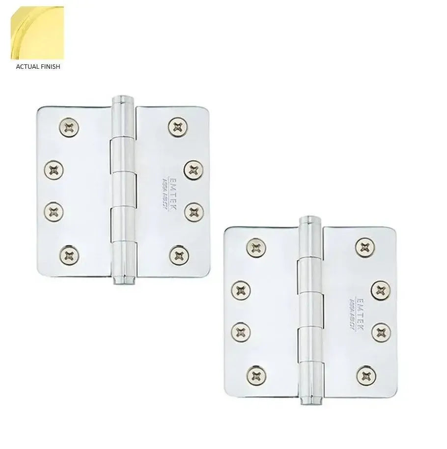 EmtekEmtek Heavy Duty Steel Plain Bearing Hinge, 4" x 4" with 1/4" Radius Corners in 