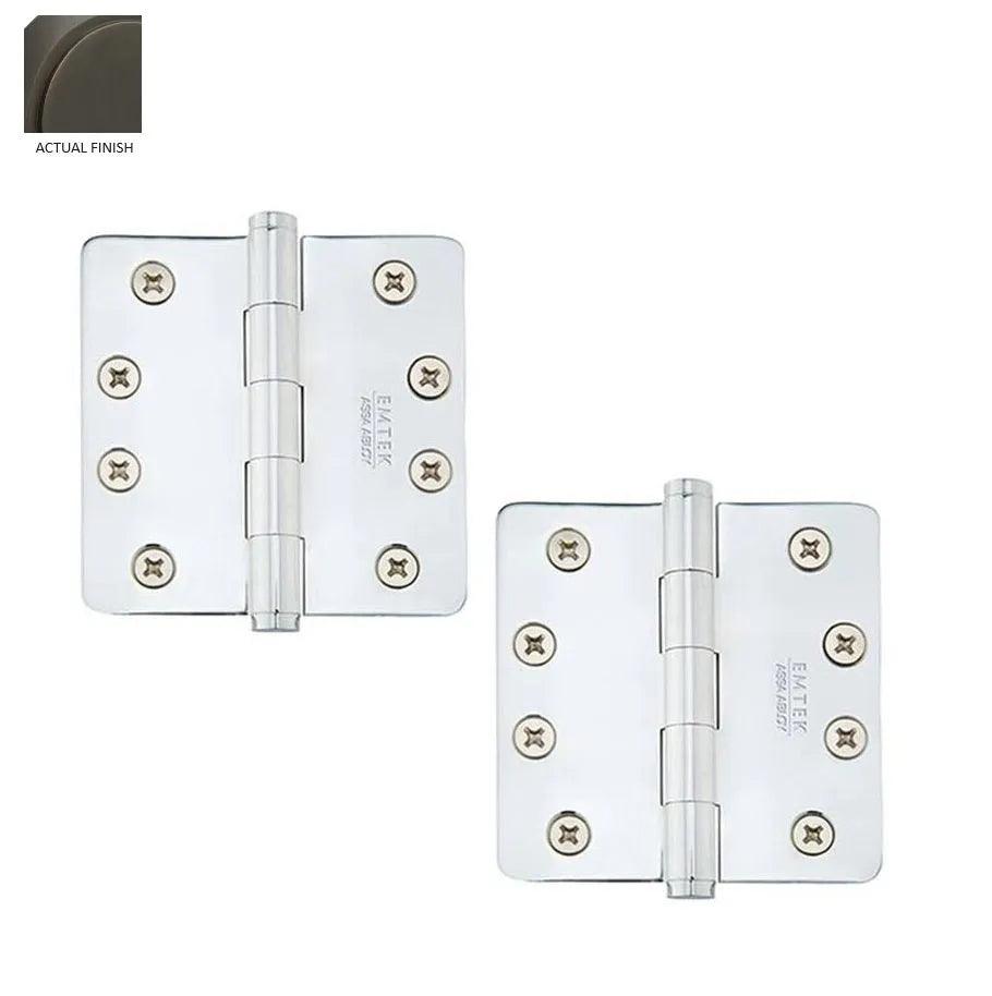 Emtek Heavy Duty Steel Plain Bearing Hinge, 4" x 4" with 1/4" Radius Corners Oil Rubbed Bronze