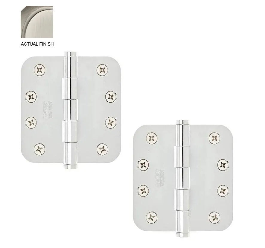 Emtek Heavy Duty Steel Plain Bearing Hinge, 4" x 4" with 5/8" Radius Corners Pewter