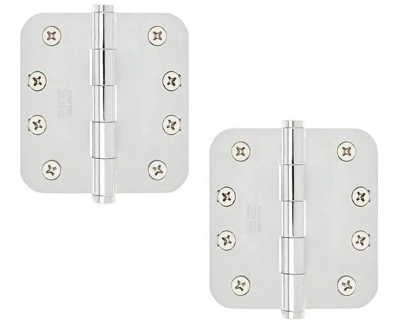 Emtek Heavy Duty Steel Plain Bearing Hinge, 4" x 4" with 5/8" Radius Corners Polished Chrome