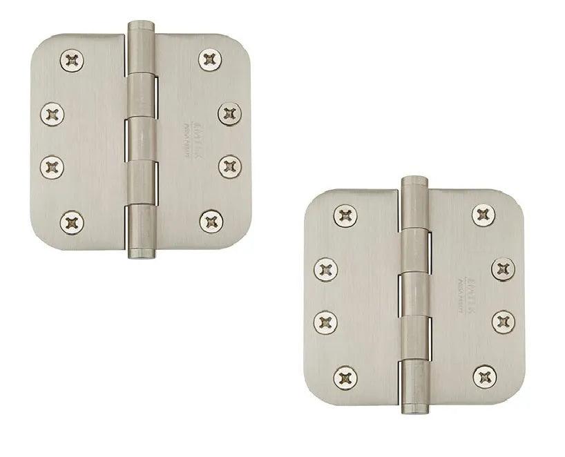 Emtek Heavy Duty Steel Plain Bearing Hinge, 4" x 4" with 5/8" Radius Corners Satin Nickel