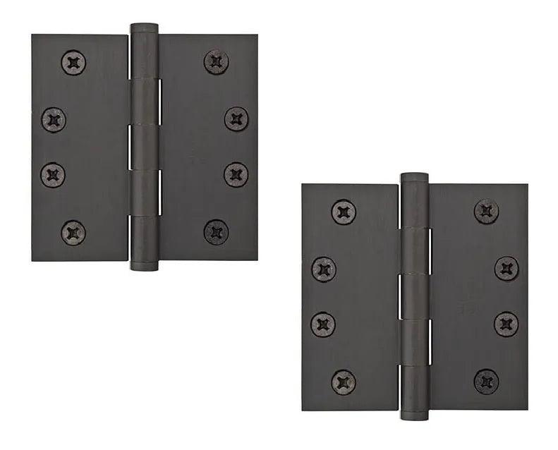 Emtek Heavy Duty Steel Plain Bearing Hinge, 4" x 4" with Square Corners Oil Rubbed Bronze