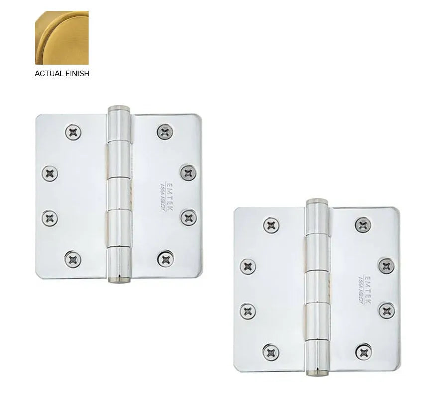 Emtek Heavy Duty Steel Plain Bearing Hinge, 4.5" x 4.5" with 1/4" Radius Corners French Antique