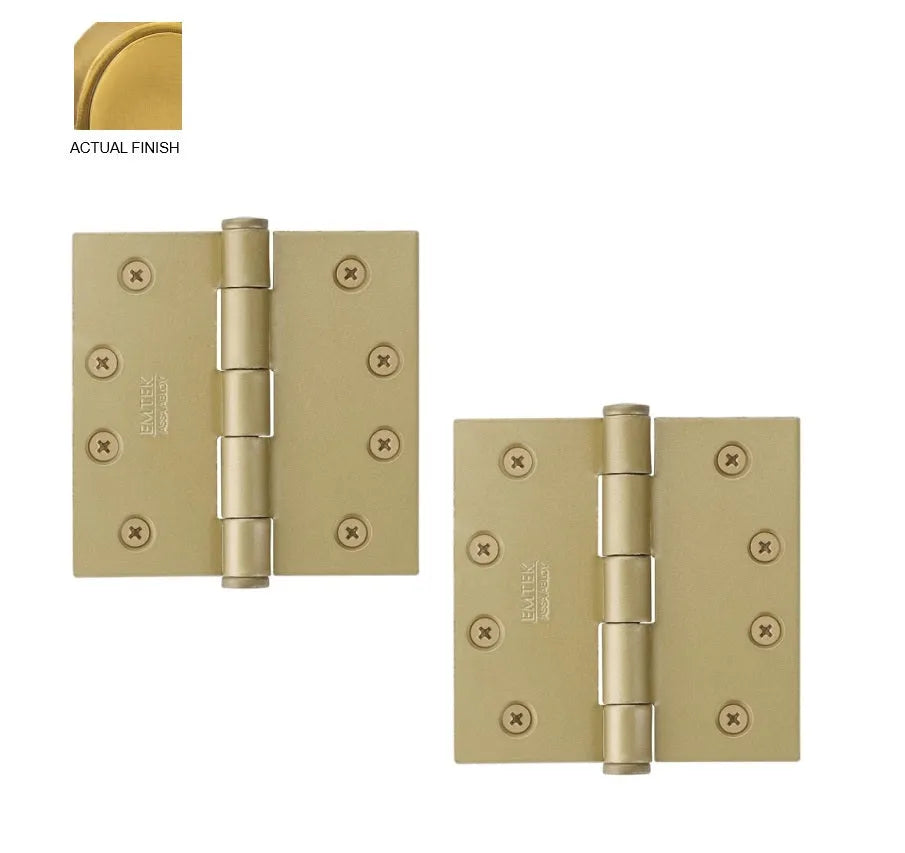 Emtek Heavy Duty Steel Plain Bearing Hinge, 4.5" x 4.5" with Square Corners French Antique