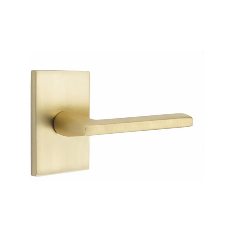 Emtek Helios Lever With Modern Rectangular Rosette in finish