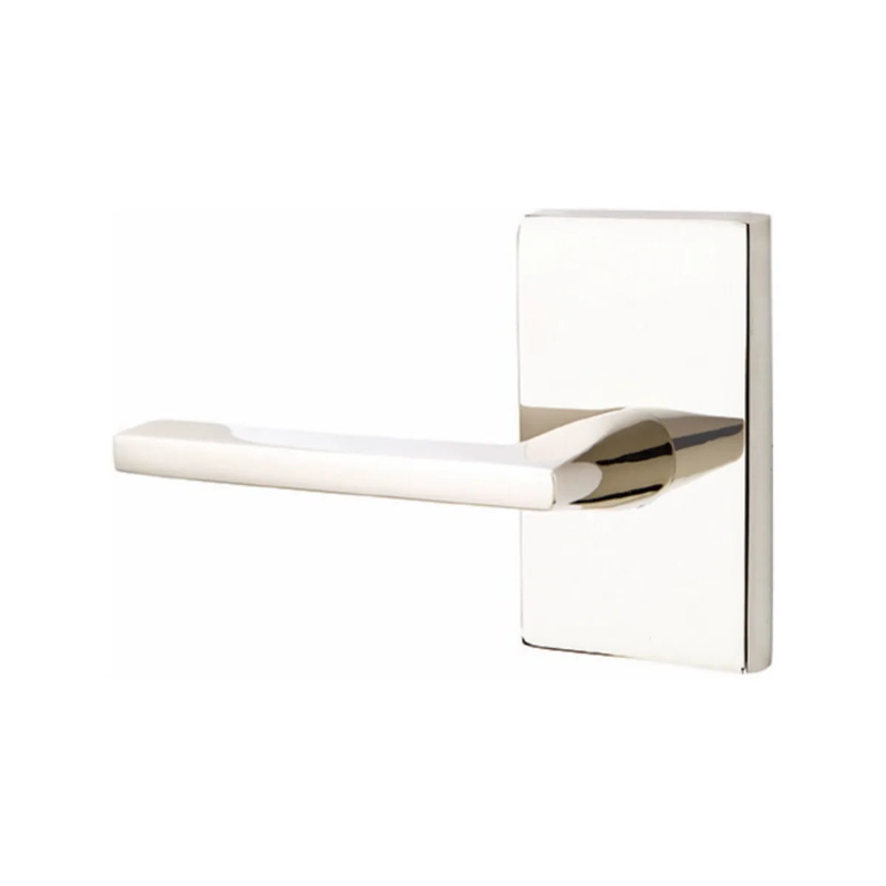 Emtek Helios Lever With Modern Rectangular Rosette in finish