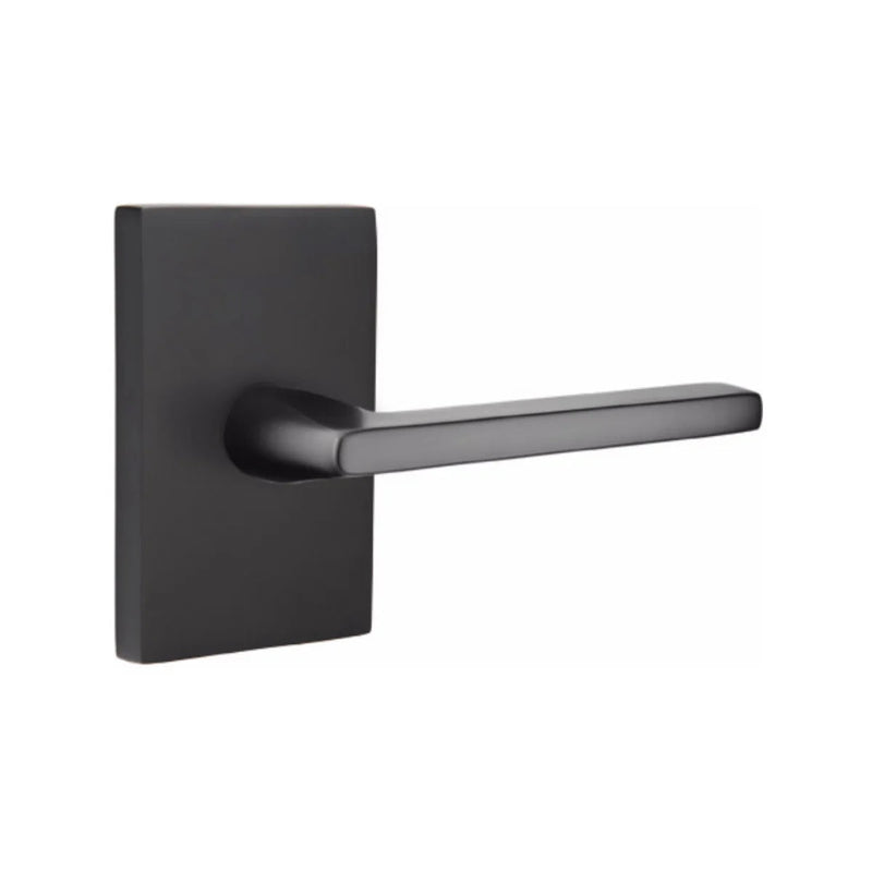 Emtek Helios Lever With Modern Rectangular Rosette in finish