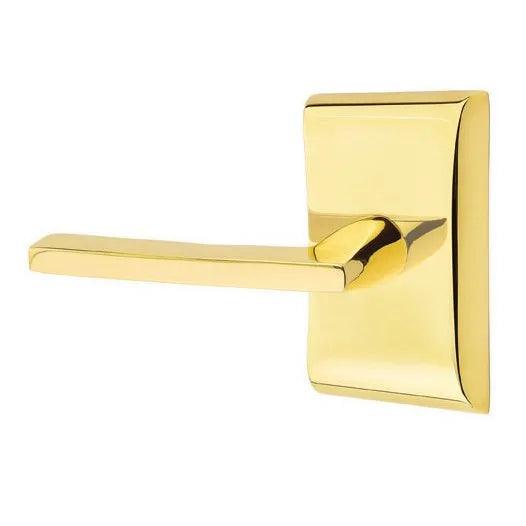 Emtek Helios Lever With Neos Rosette Unlacquered Brass
