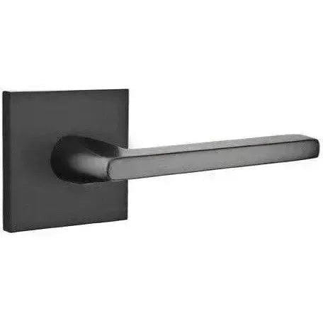 Emtek Helios Lever With Square Rosette in Flat Black finish