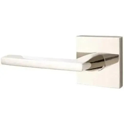 Emtek Helios Lever With Square Rosette in Lifetime Polished Nickel finish