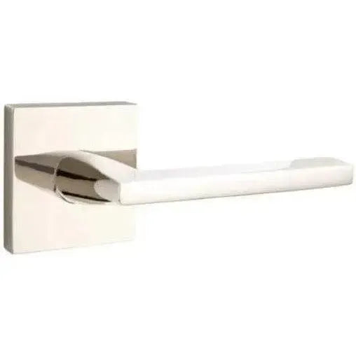 Emtek Helios Lever With Square Rosette in Lifetime Polished Nickel finish