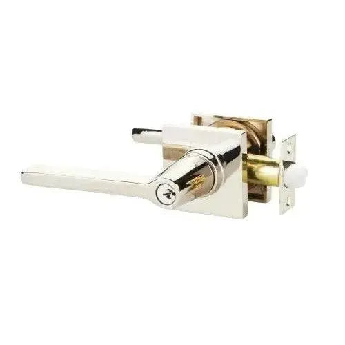 Emtek Helios Lever With Square Rosette in Lifetime Polished Nickel finish