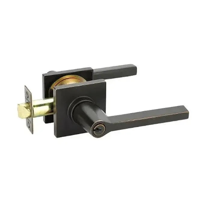 Emtek Helios Lever With Square Rosette in Oil Rubbed Bronze finish