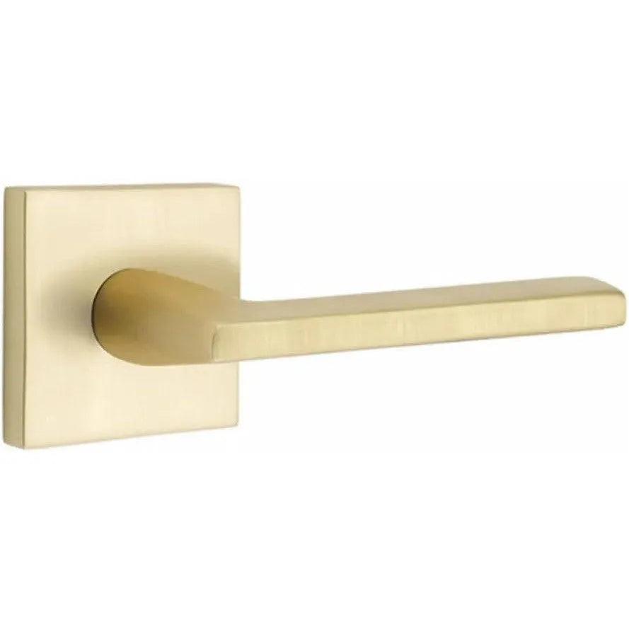 Emtek Helios Lever With Square Rosette Satin Brass