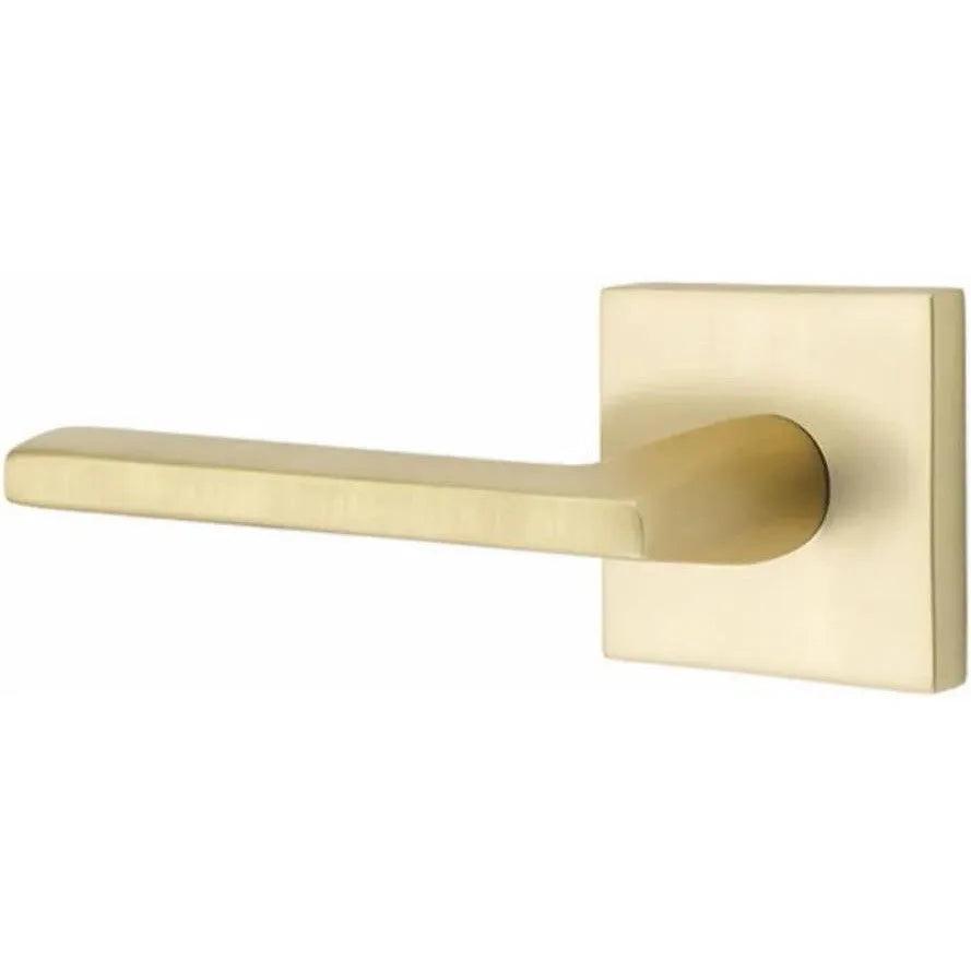 Emtek Helios Lever With Square Rosette Satin Brass