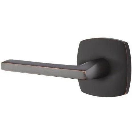 Emtek Helios Lever With Urban Modern Rosette in Oil Rubbed Bronze finish