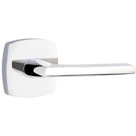 Emtek Helios Lever With Urban Modern Rosette in Polished Chrome finish