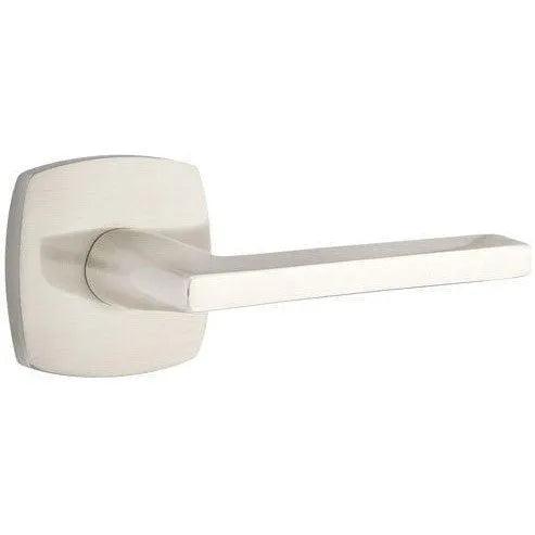 Emtek Helios Lever With Urban Modern Rosette in Satin Nickel finish